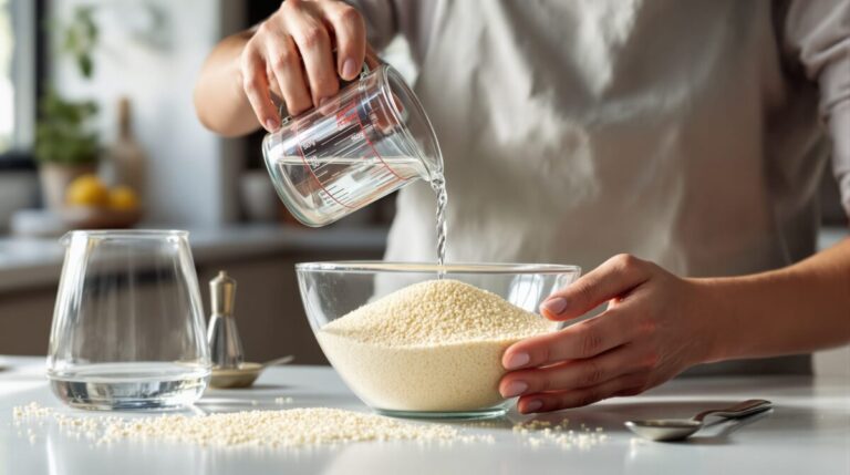 combien d'eau pour 500g de semoule