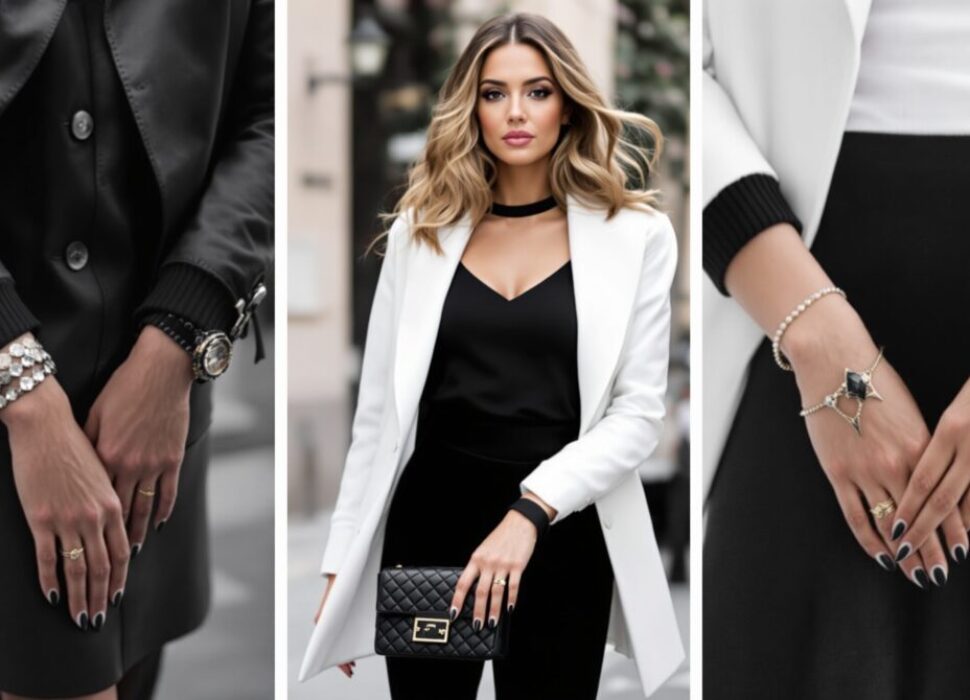 ensemble noir et blanc pour femme
