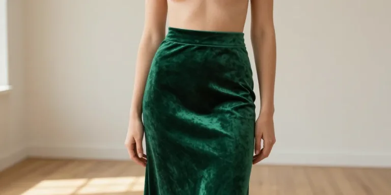 jupe velours vert