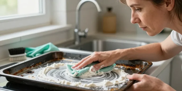 nettoyer une plaque de four encrassée