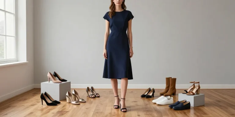 quelles chaussures avec une robe bleu marine