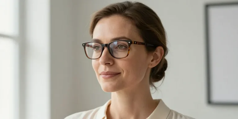 visage lunette rectangulaire femme