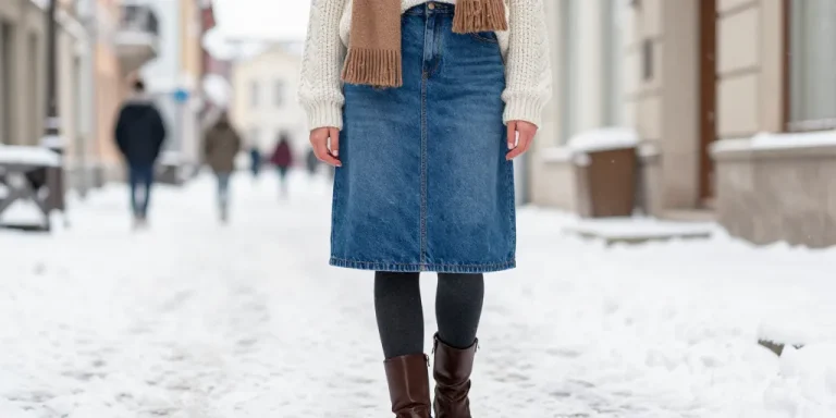 jupe en jean en hiver