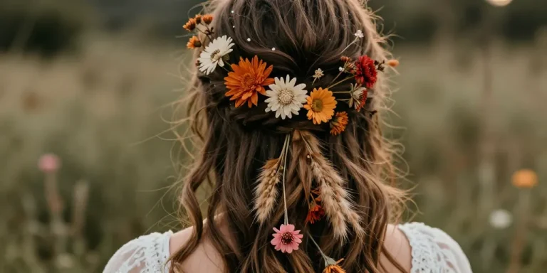 fleur cheveux mariage boheme