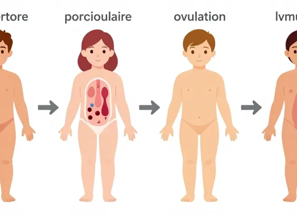 les 4 phases du cycle menstruel