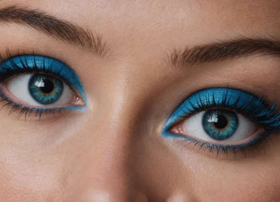 mascara bleu