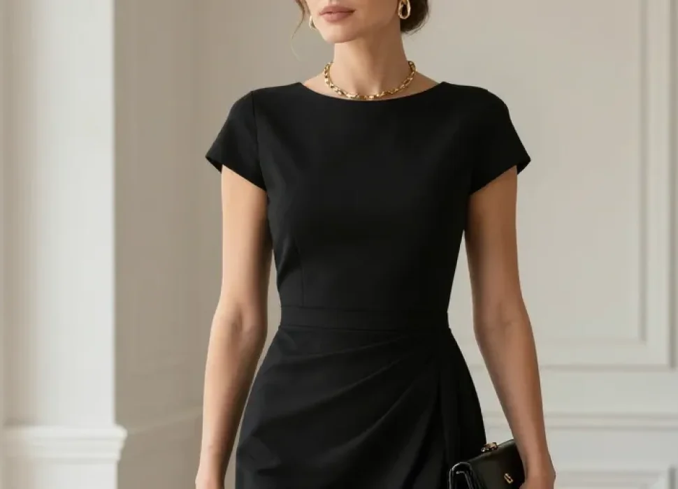 robe noire et accessoires